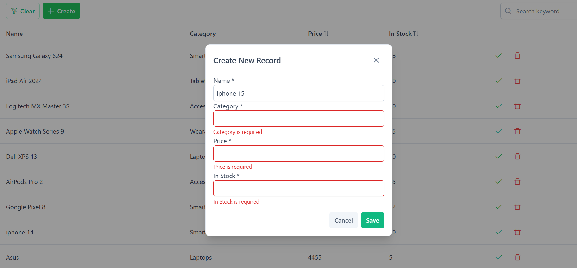 Angular reusable data table