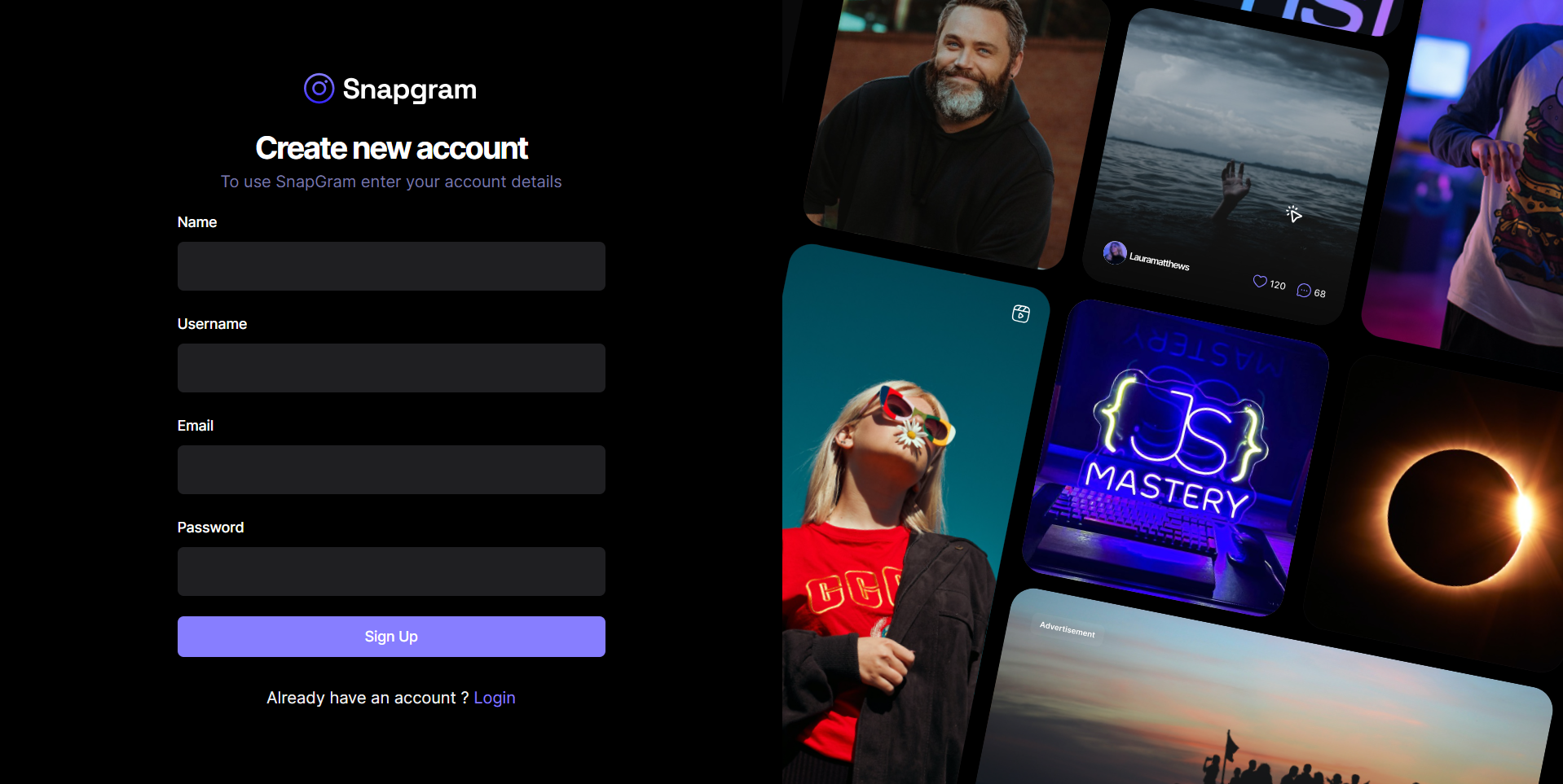landing page